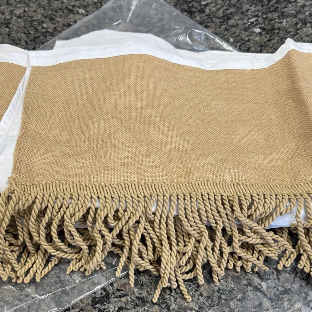 Jute Bohemian Full size bed skirt NEW